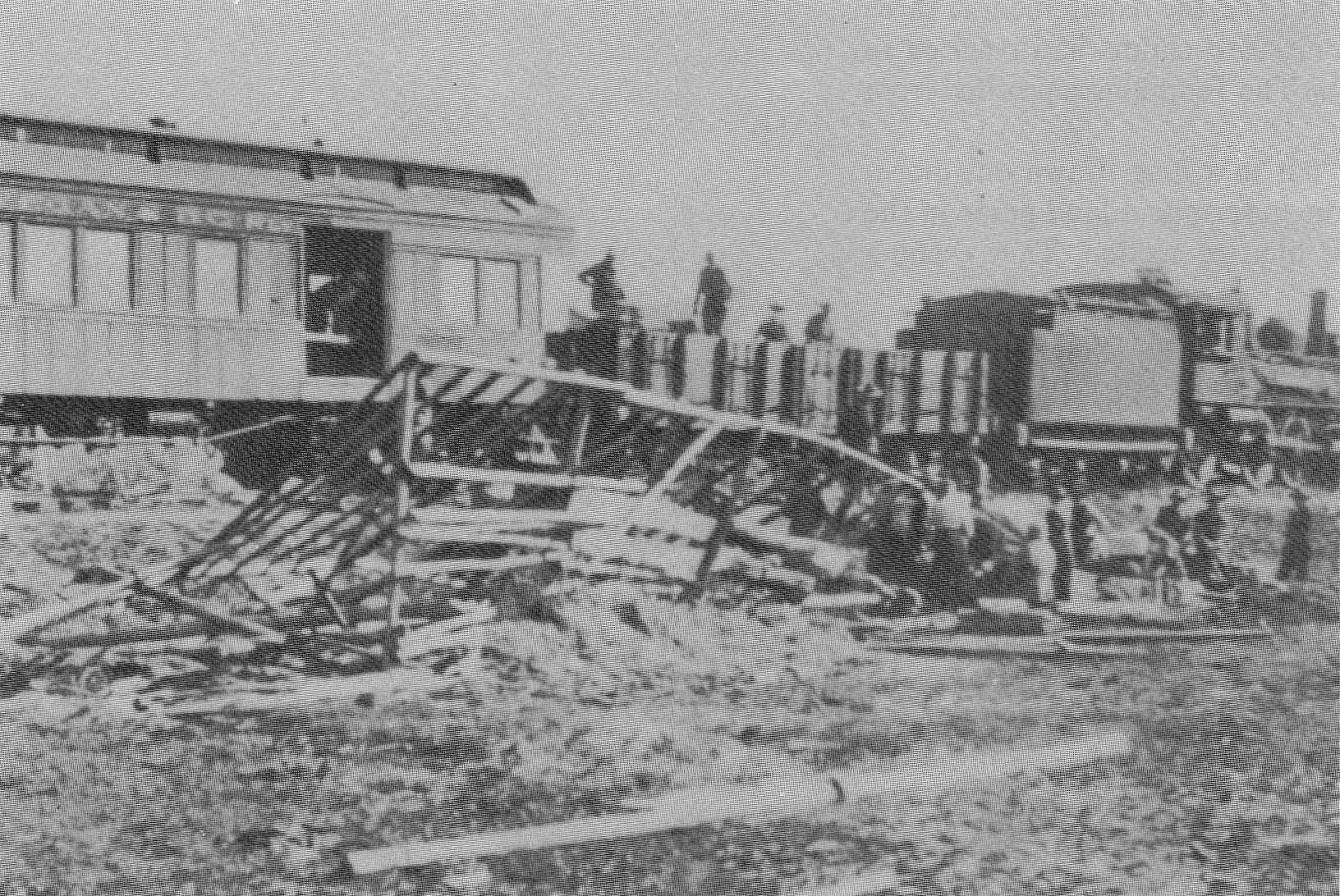 Picture of Typical Derailment of Edmonton, Dunvegan & British Columbia Railway (E.D. & B.C.)